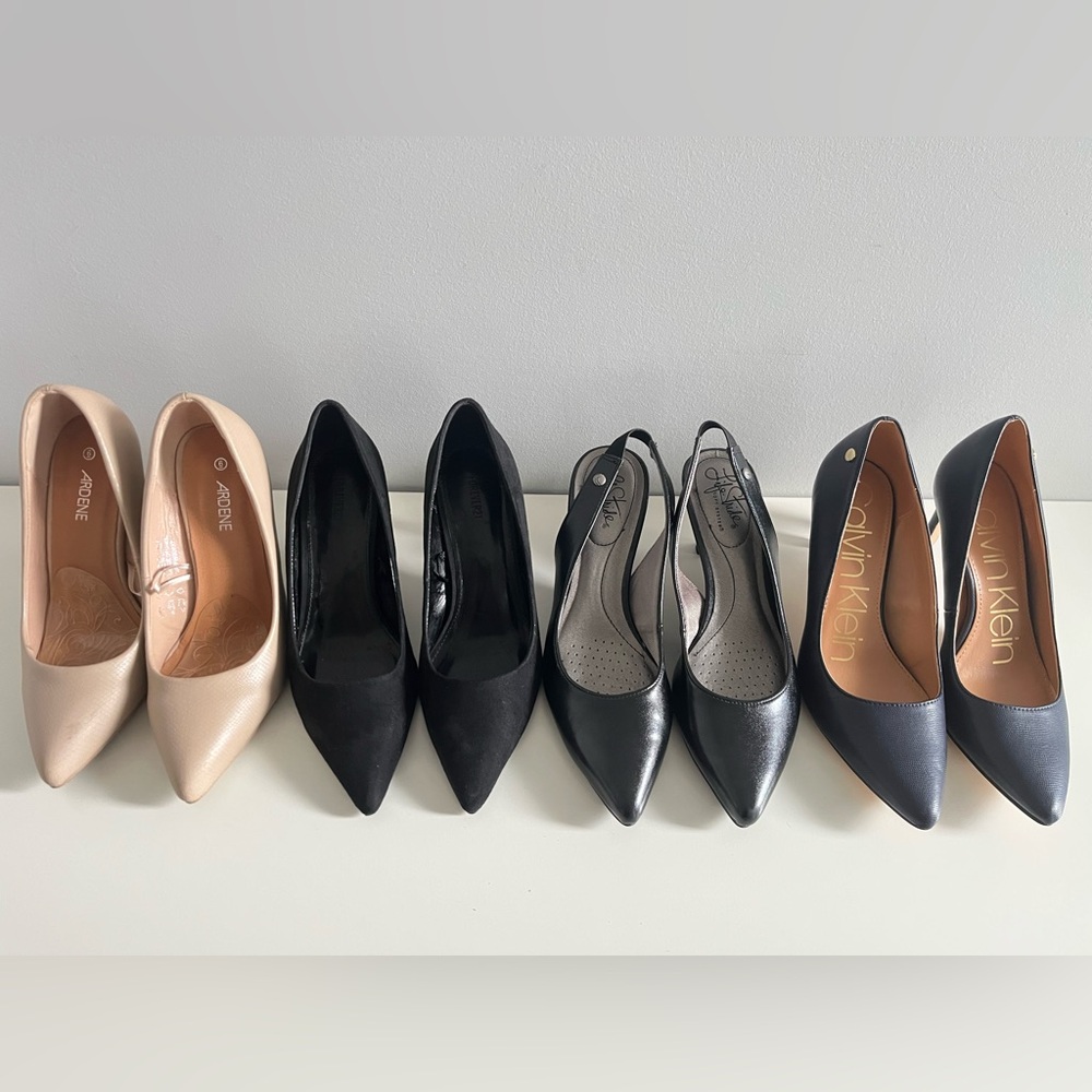 Calvin Klein, Black, and Nude Heels Party Work Collection